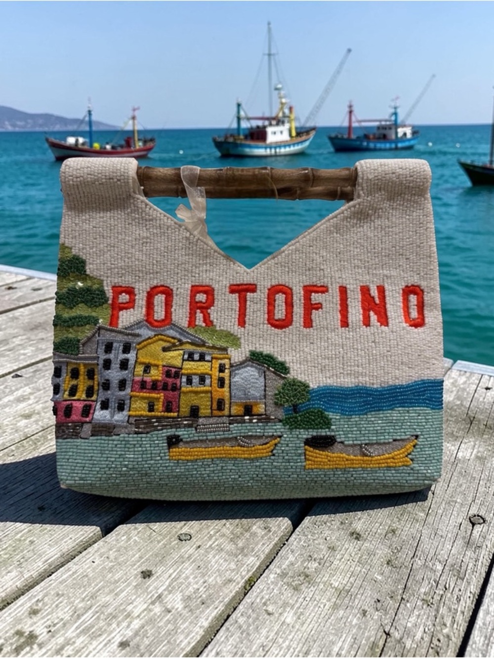 Handcrafted in India Portofino Beaded and Embroidered  Handbag